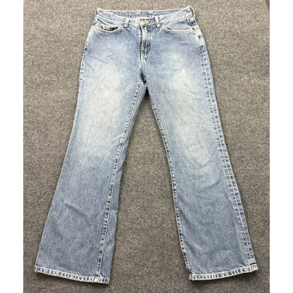 Vtg Y2K Lucky Jeans 207 Peanut Womens 10/30 Light Wash Made in USA Straight Leg